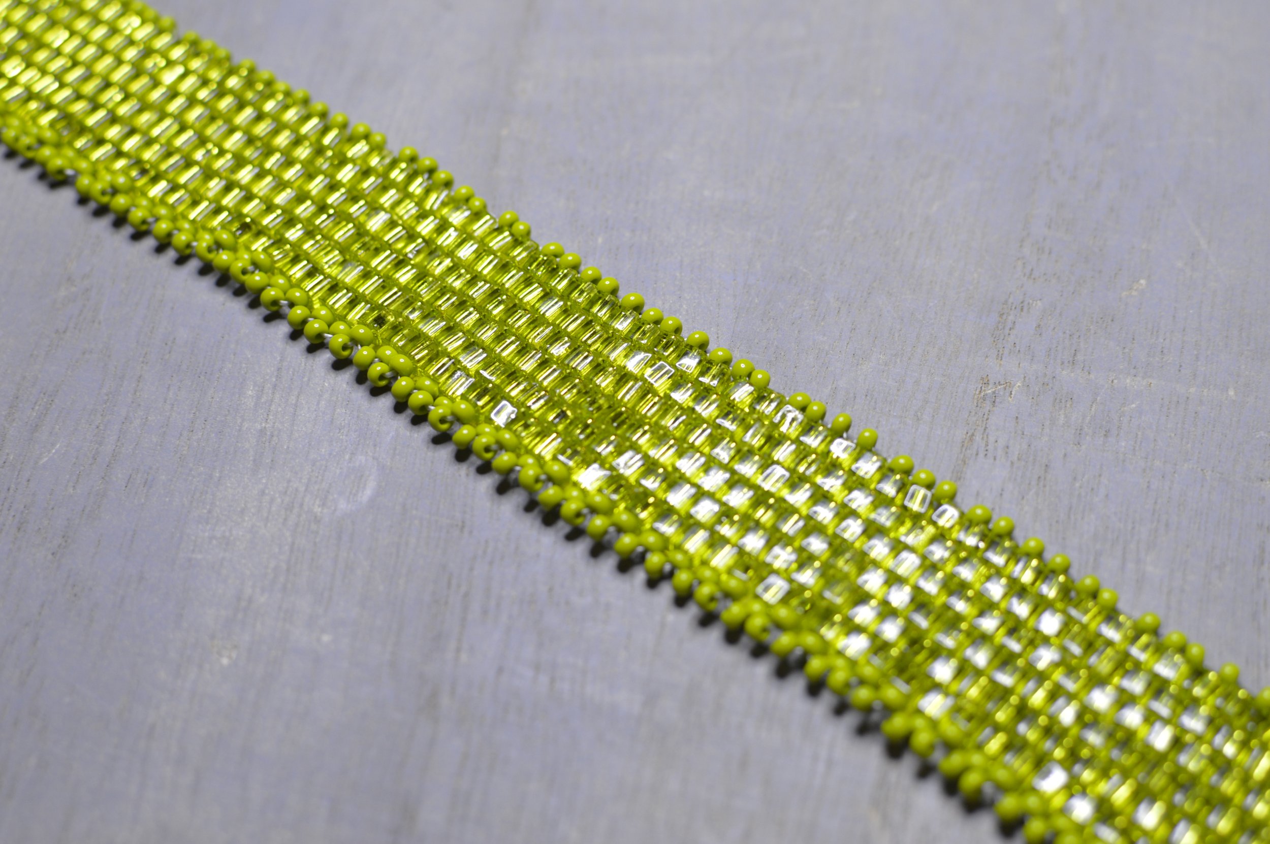 Chartreuse Beaded Choker.JPG