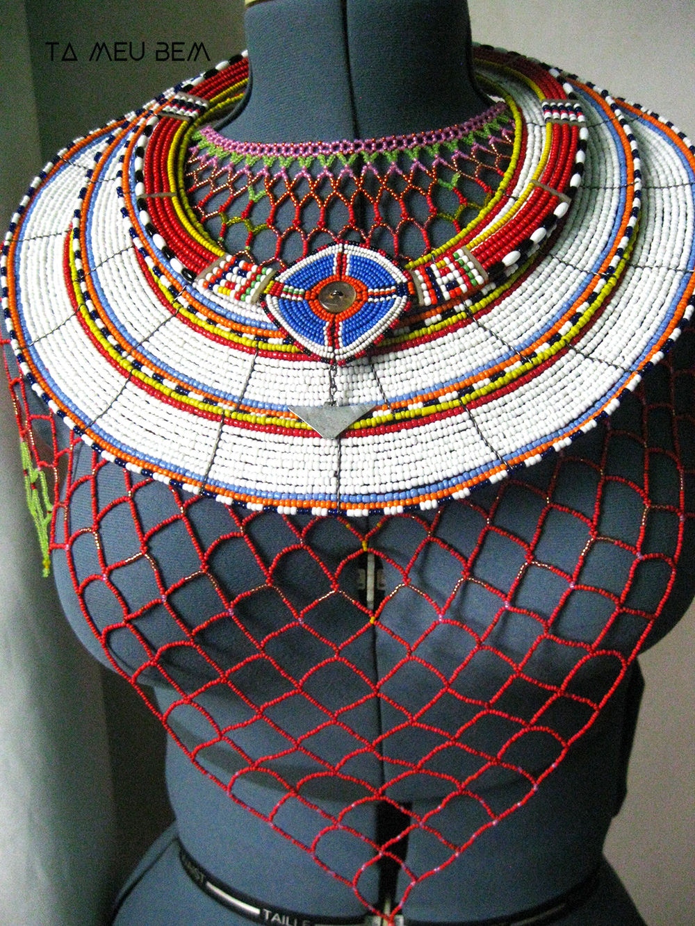 Beadwork from Kenya mixed with my own beaded netting (Fully Adorned) style.