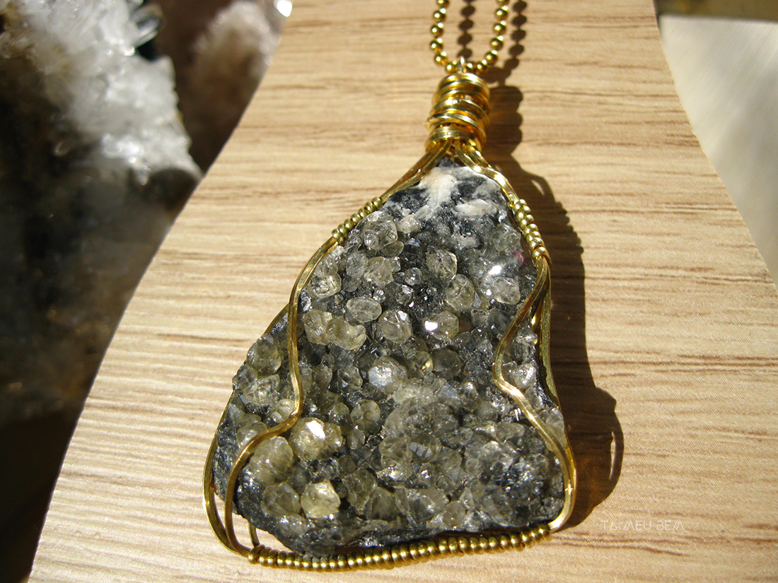 I fcked up. I made this beautiful wire wrap from a Cerussite, Barite and Galena stone. I can't sell it though because this stone is heavy, dark, and metallic....and subsequently made of lead lol. I'm afraid it would leach onto the person because of sweat, water, rain whatever. It's beautiful right? I don't have the heart to take apart but I will.