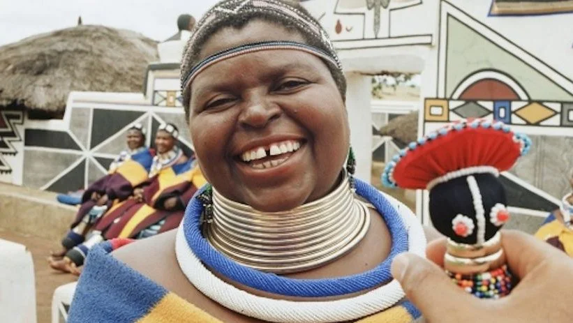 Woman With African Tribal Neck Rings Kayan Tribe Neck African