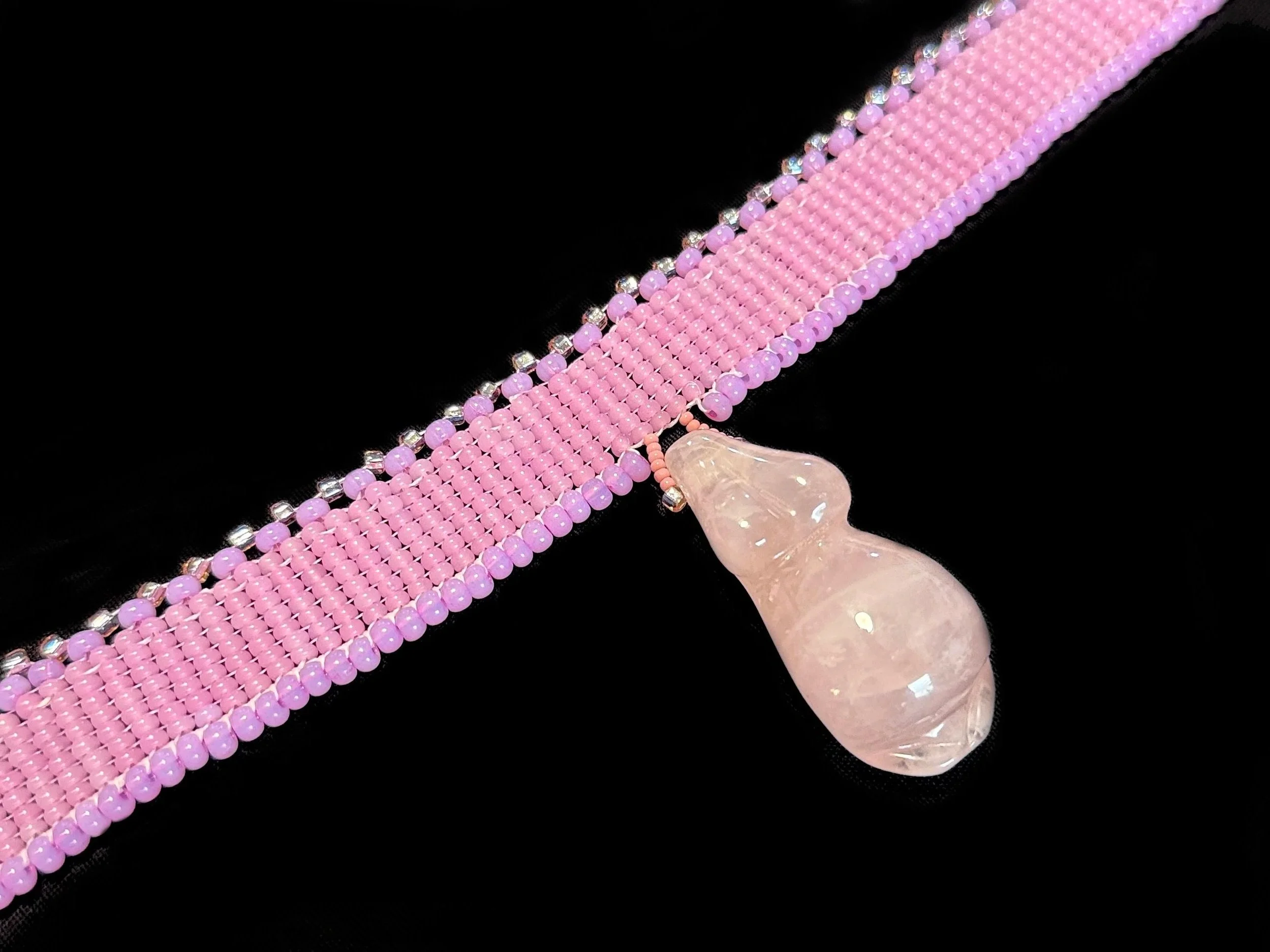 I Am - Rose Quartz Fertility Seed Beaded Choker