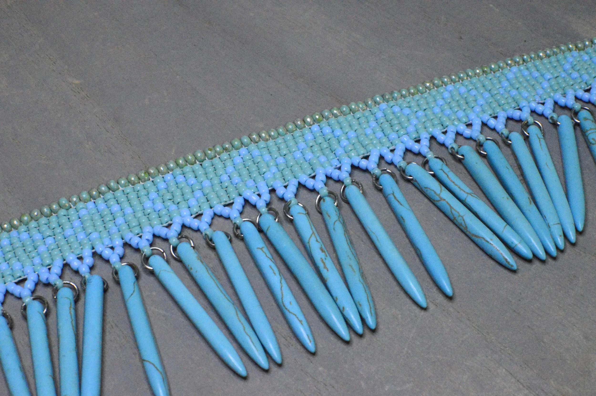 Turquoise and Howlite Seed Beads Choker