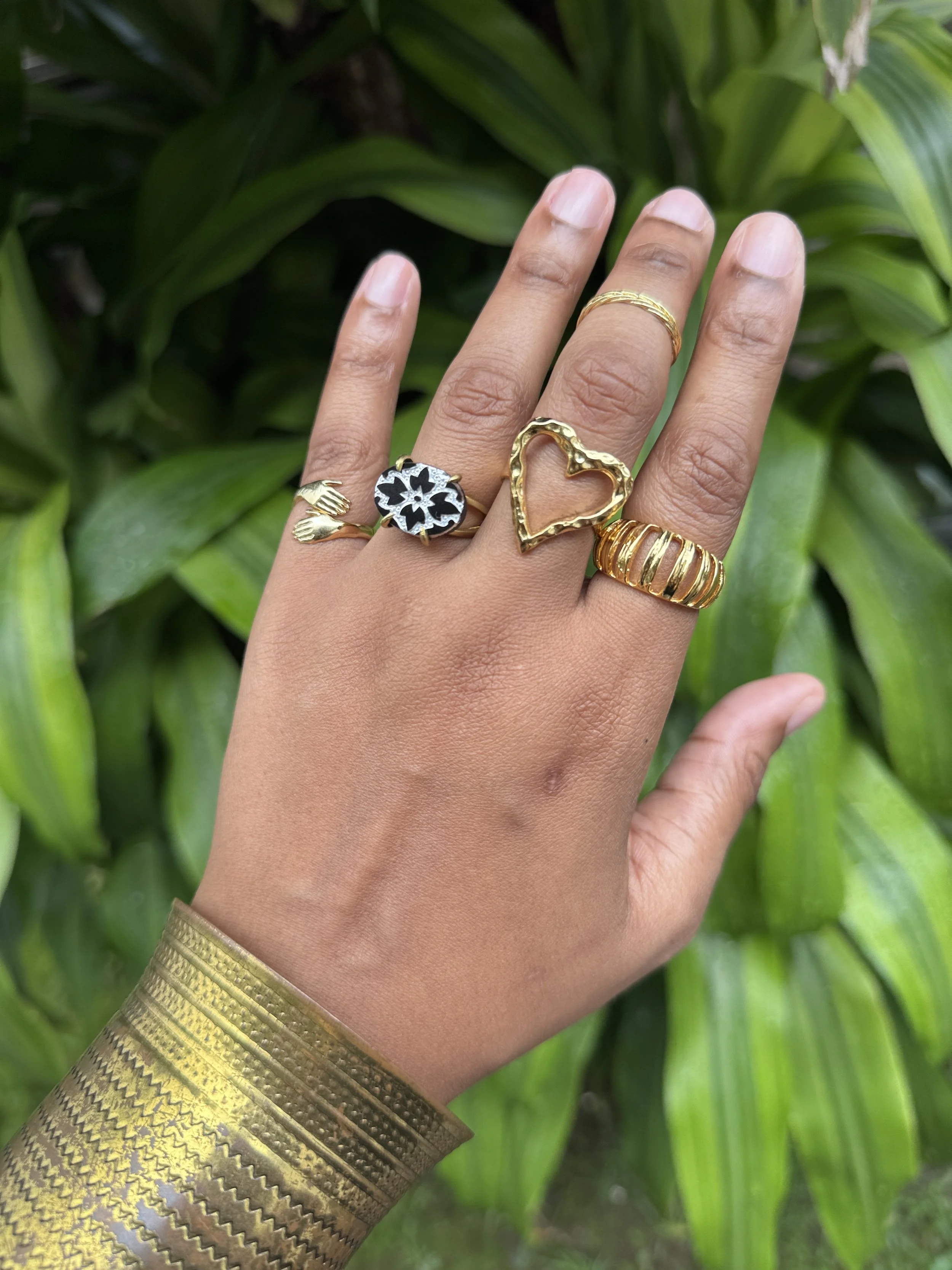 The Flapper - Vintage Czech Glass Ring Stack