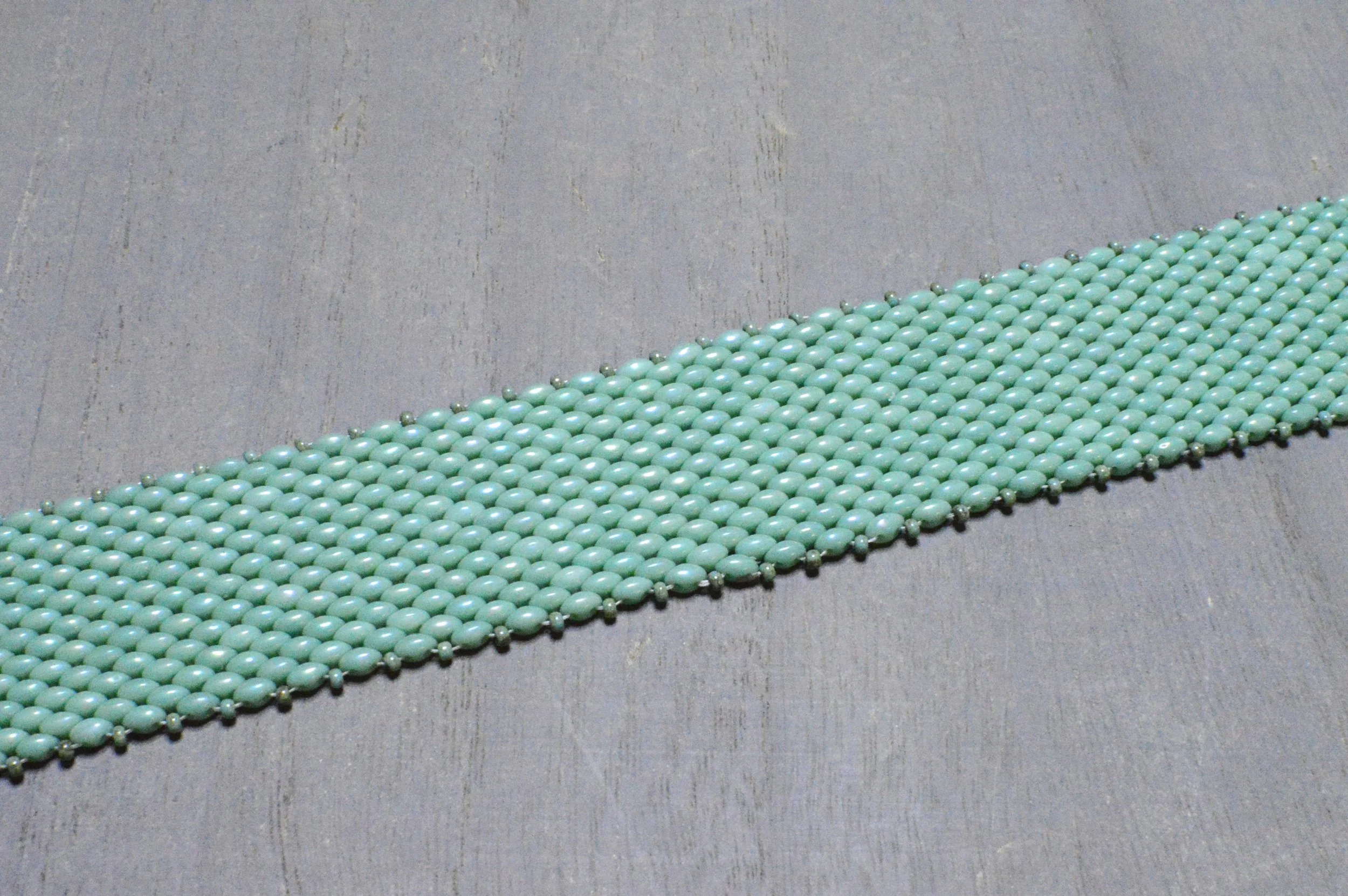 Unicorn Snakeskin choker seed beads.JPG