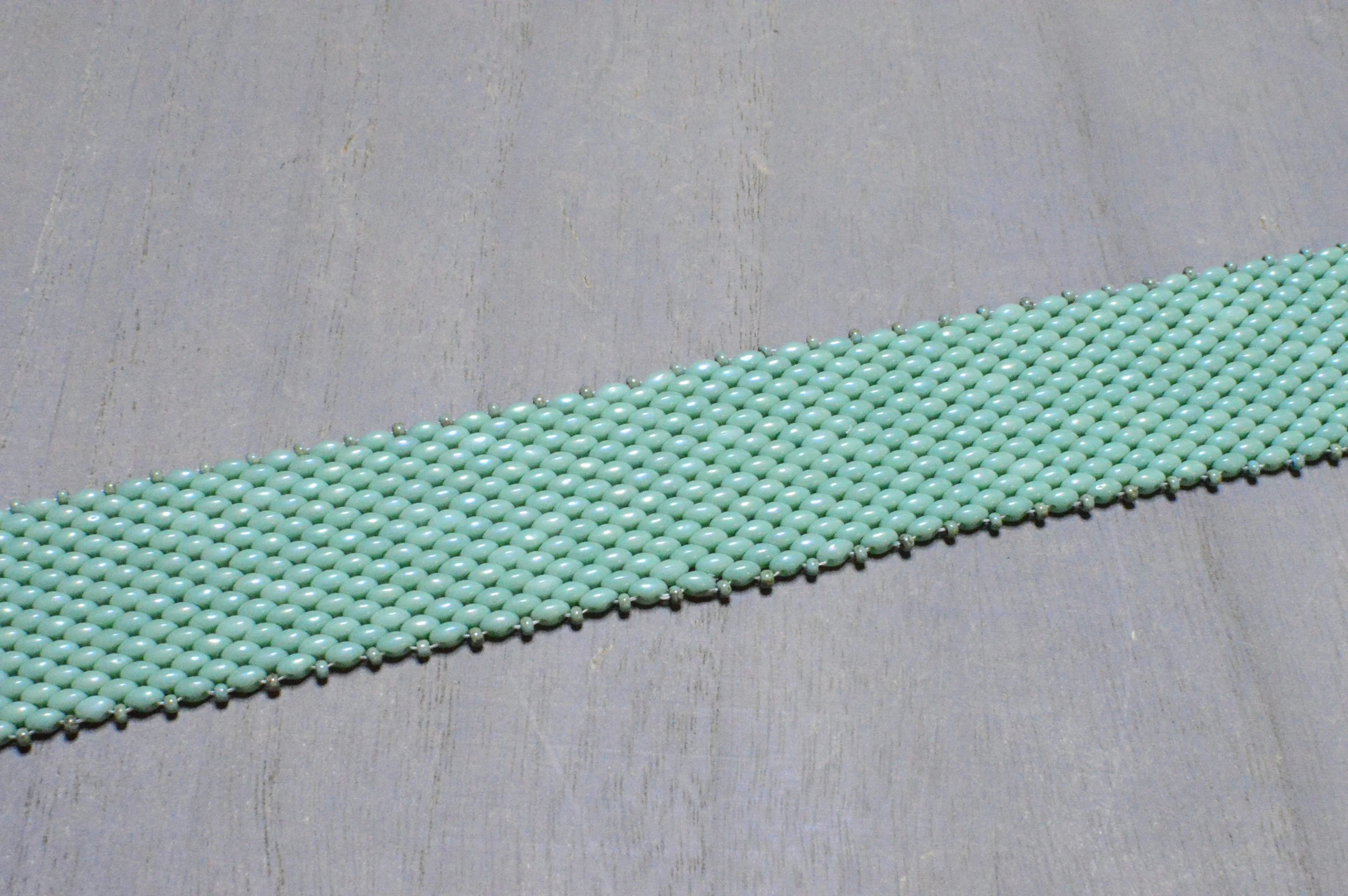 Unicorn Snakeskin choker seed beads necklace.JPG