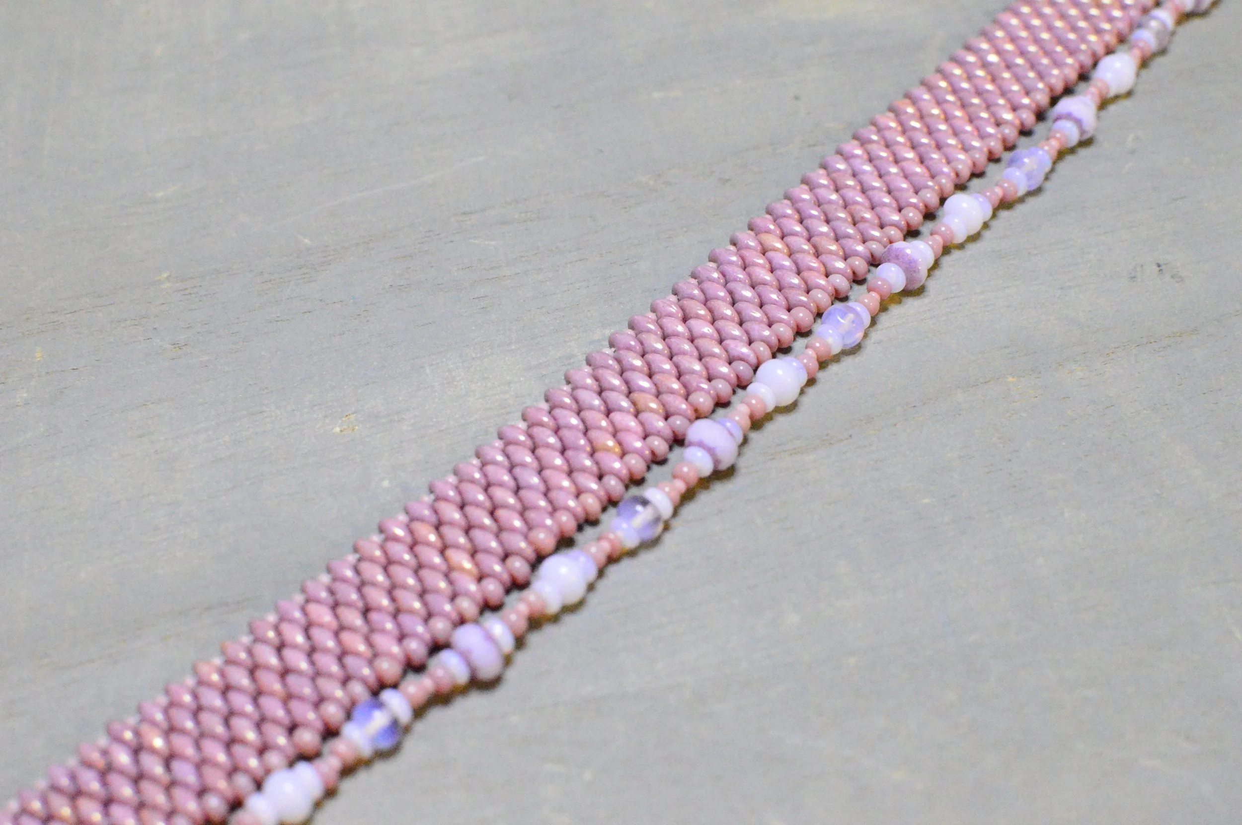Pink  Chantilly - Glass Beaded Choker Set