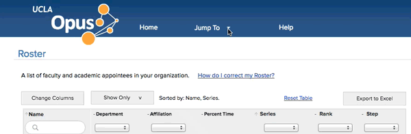 a drop down navigation menu