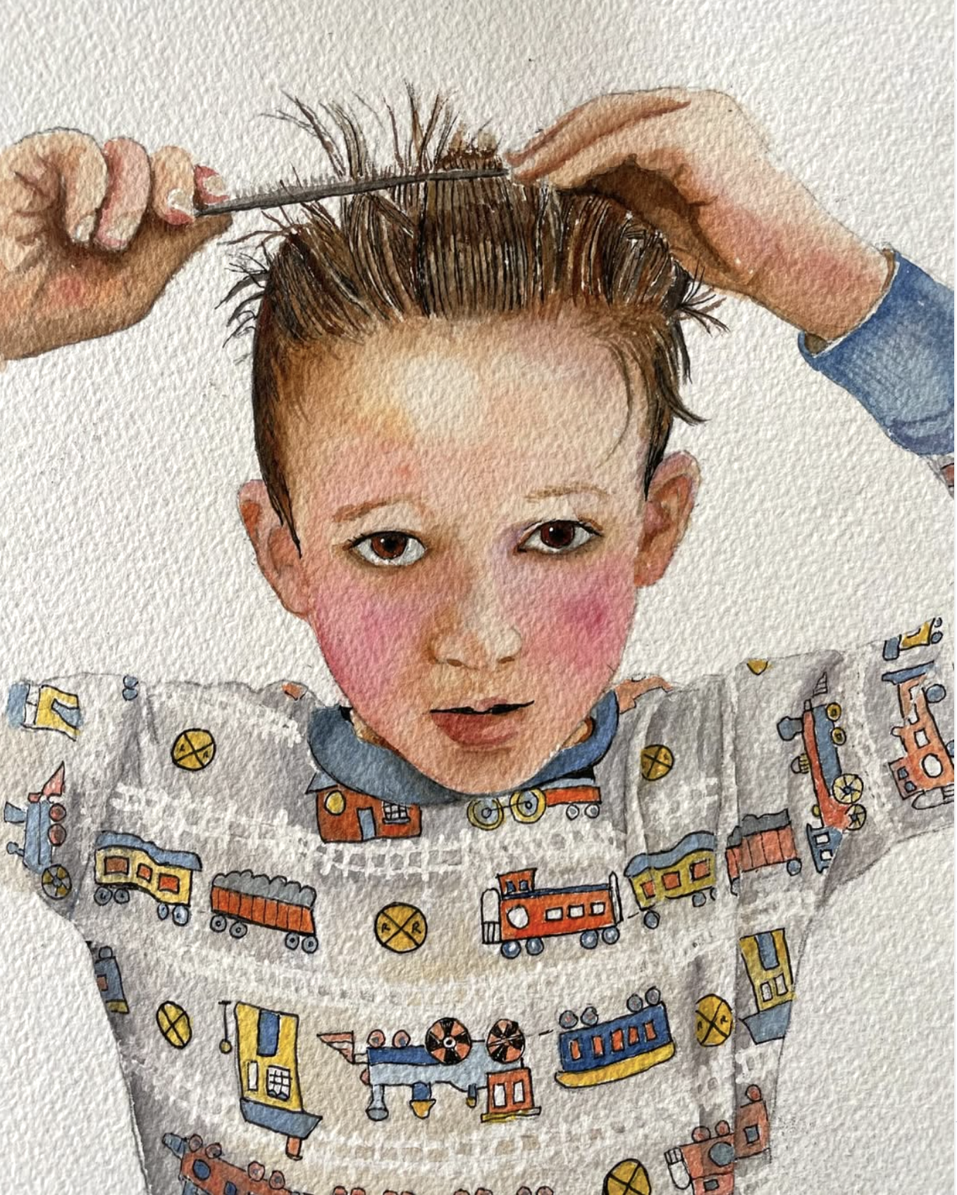 Bedtime. Watercolor and ink.