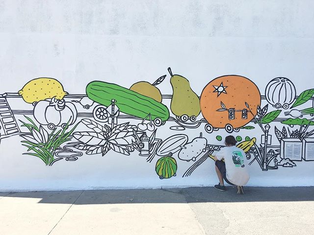 French artist Paatrice started painting a mural today in celebration of the 10 year anniversary of sister cities Cleveland, USA &amp; Rouen, FR. Paatrice says of this mural, &ldquo;it&rsquo;s going to be as colorful as the West Side Market.&rdquo; Pa