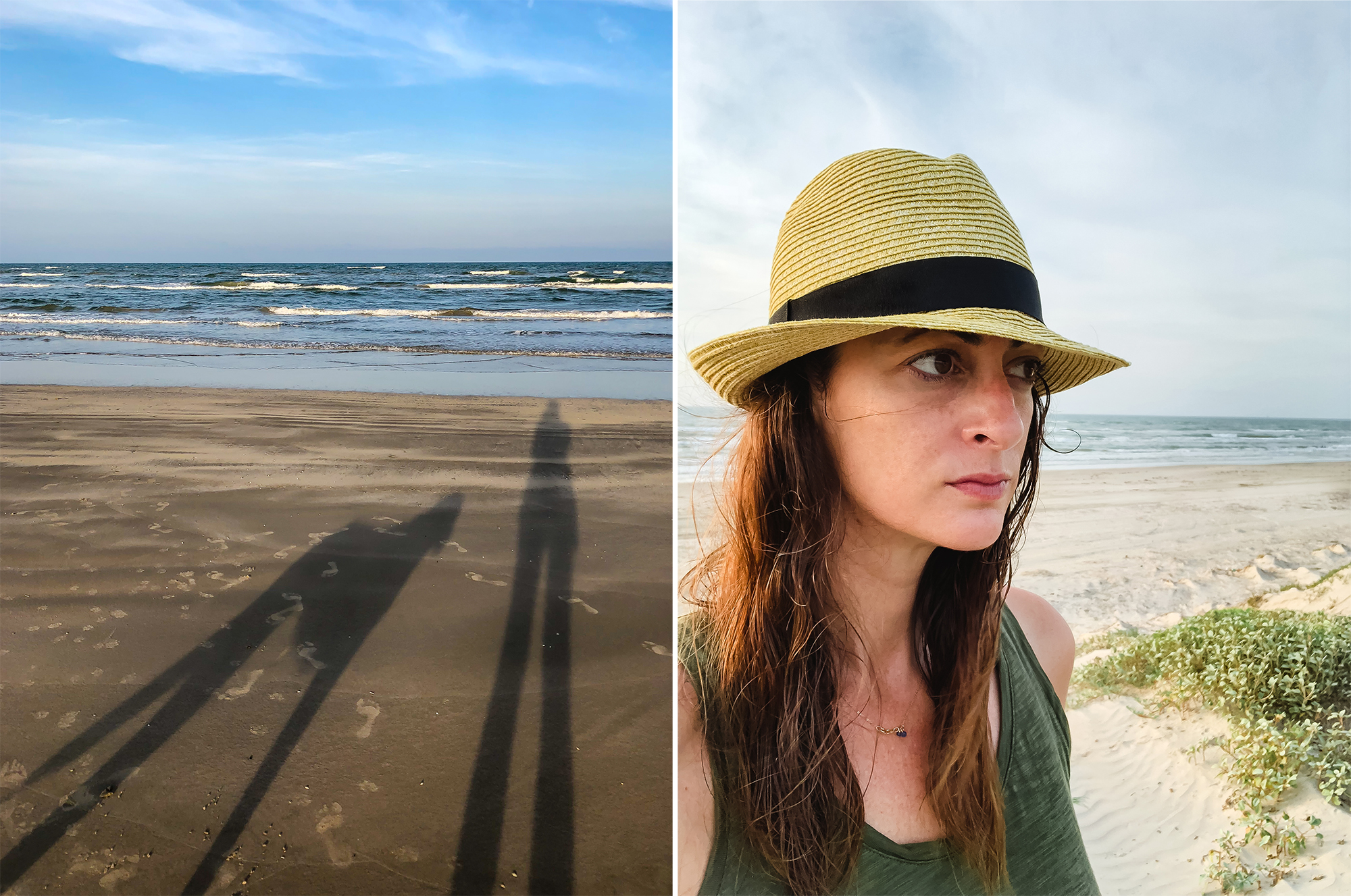 My shadow and me. And a very rare selfie the morning after. | Padre Island National Seashore, Texas | June 2018