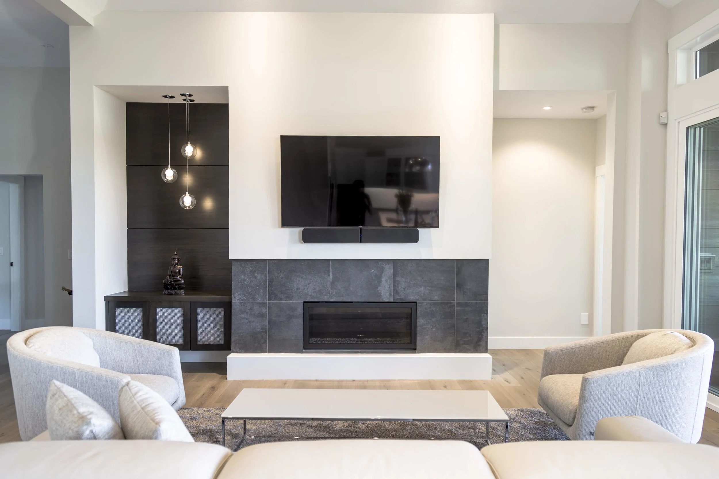 Dinning Room and custom fireplace