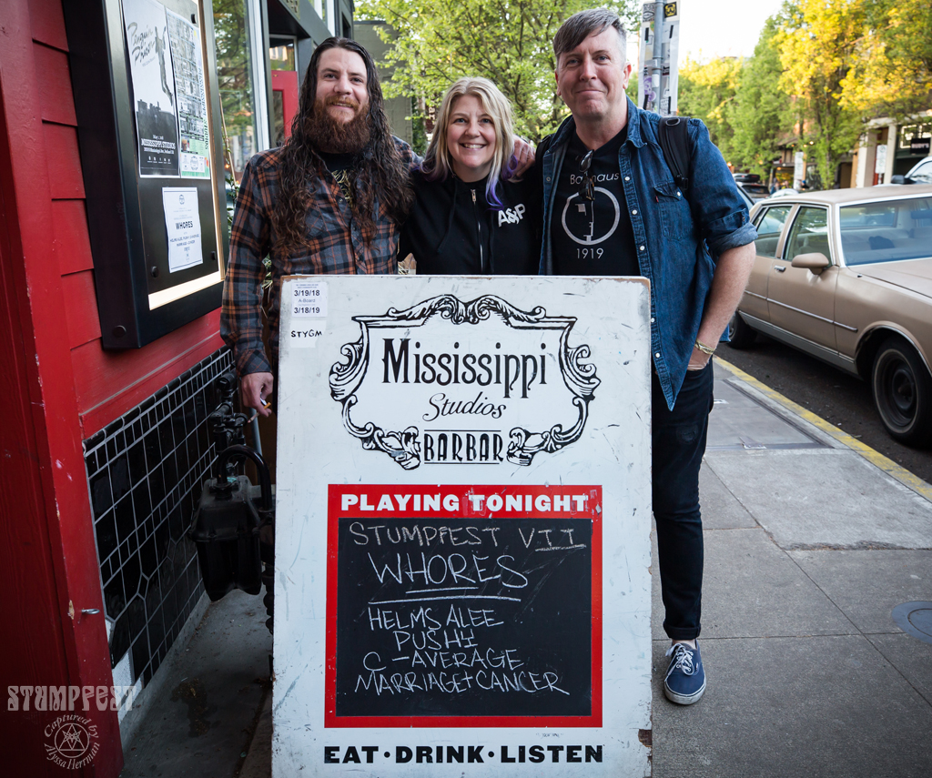 Aaron Derryberry, Sara Stump and Christian Lembach of Whores.
