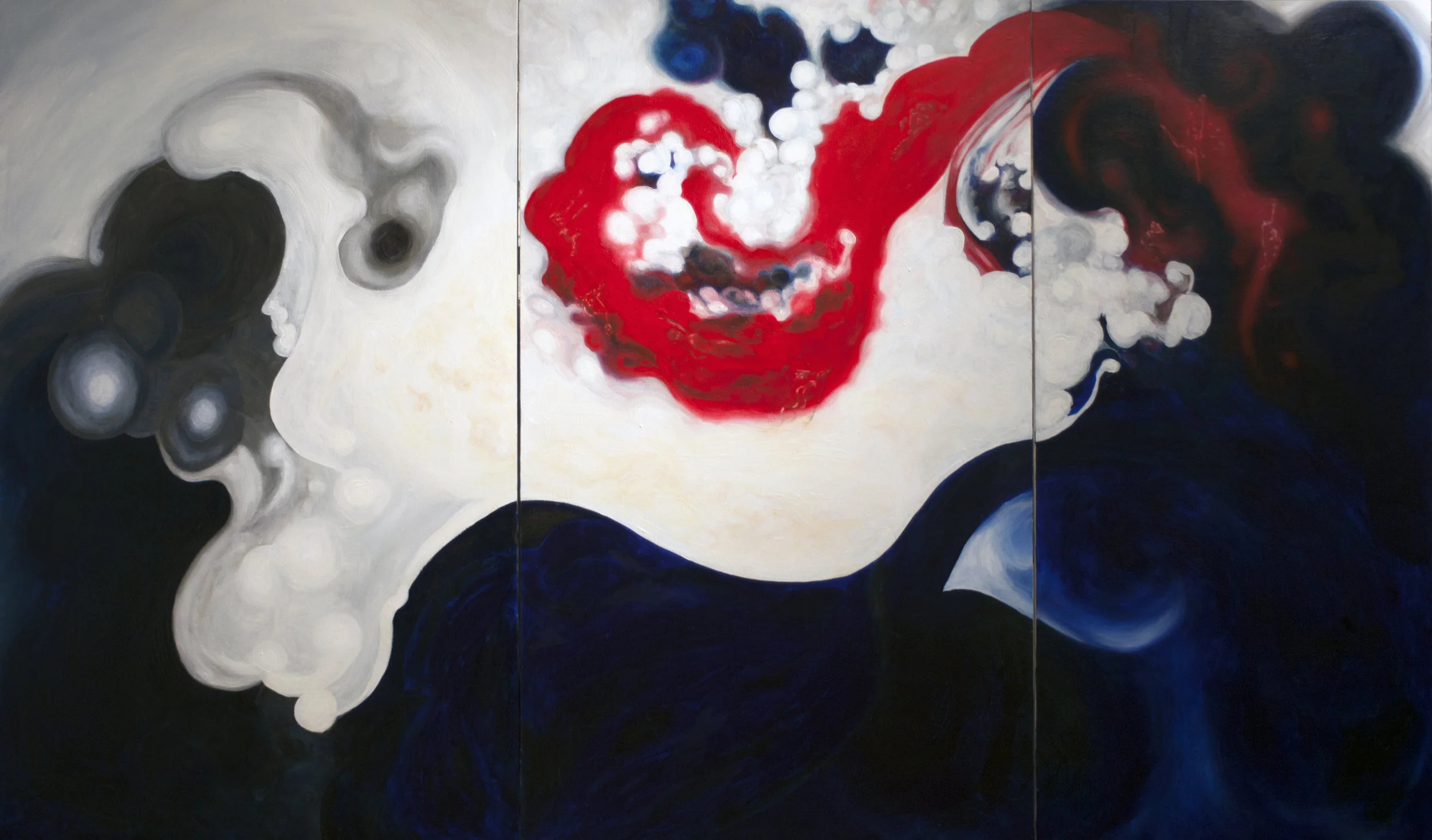 "One" , 2018 Oil on linen, 60”x132” Courtesy Carrie Able Gallery