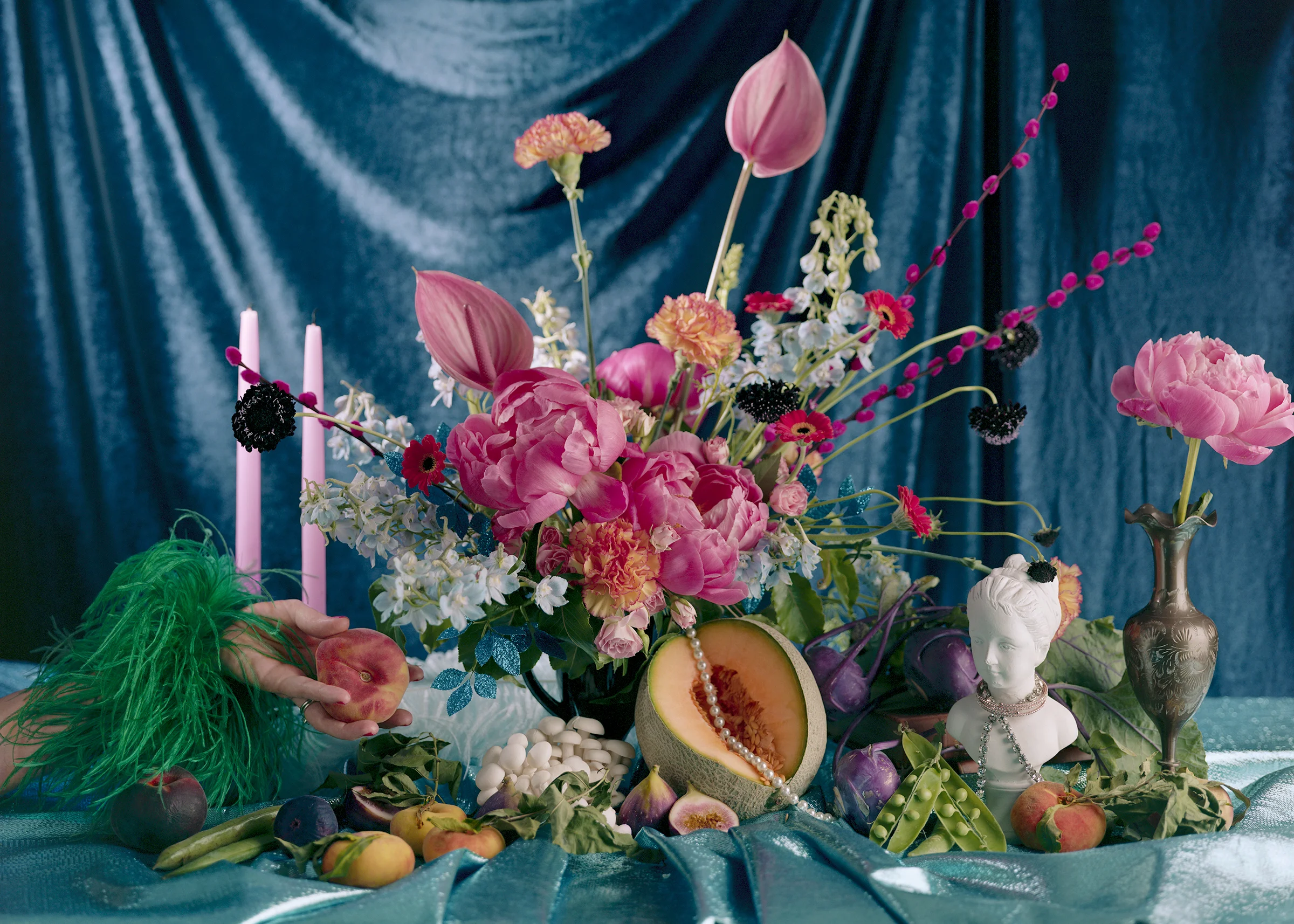 "Cantaloupe - Ritual Series" , 2018 Cotton Fiber Archival Print, 24”x36” / 40”x60” / 57”x72'‘ Courtesy Amanda Rowan & Carrie Able Gallery