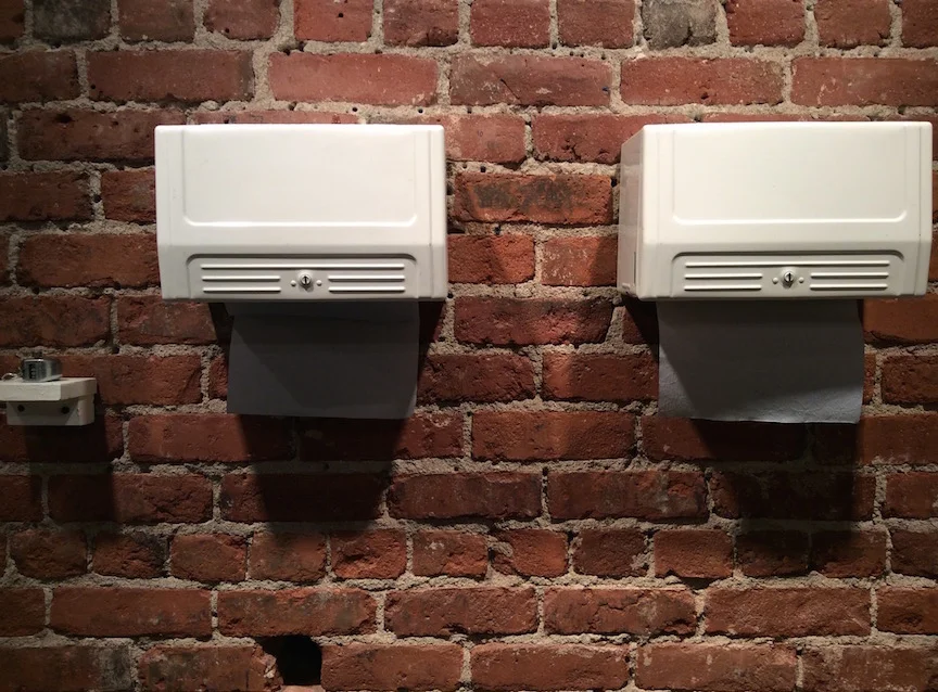 Industrial Random Insult & Compliment Generators 2015 Hand written insults on service station paper towels, towel dispenser, hand written compliments on service station towels, towel dispenser. Hand click counter. Available in Store