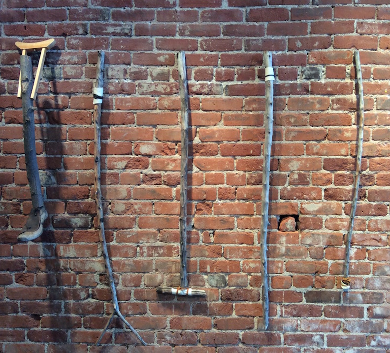 Detail, Wall of Sticks for 'Poke it With A Stick' performance piece.