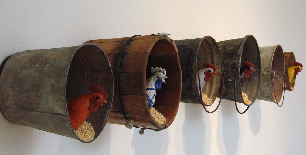 Nesting Wall, found objects,ceramics, chicken scratch & hardware. all pieces sold to private collectors in L.A., Spokane, Seattle, Nine Mile Falls. 2008