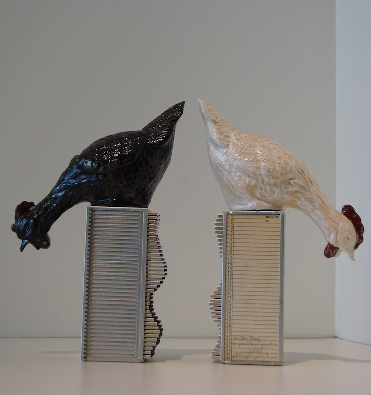 Yin/Yang Principle, ceramics, vintage slide racks, collection of Les & Carolyn Stephens, Spokane, WA 2008
