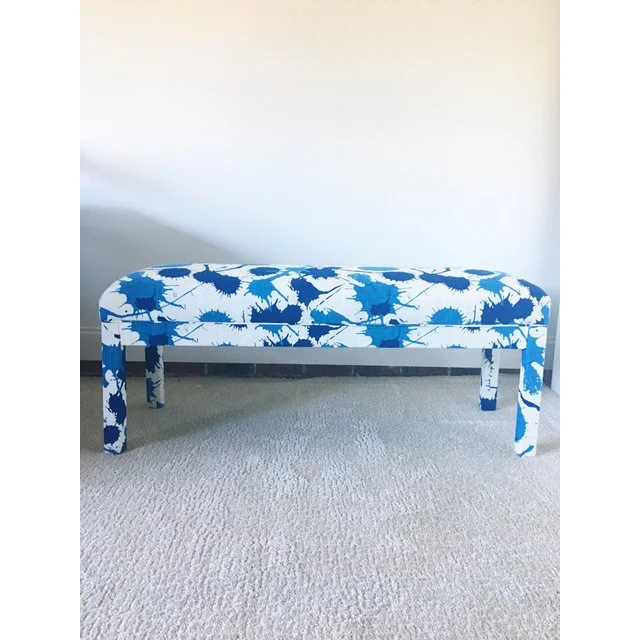 1970s-mid-century-modern-parsons-blue-spatter-upholstered-bench-8151.jpeg