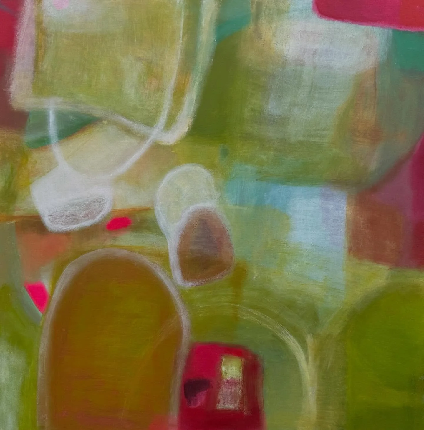 O N  H E R  W A Y
.
Sitting at 103 x 103cm this painting exudes warmth, mystery and fun.  There is a story behind it &hellip; if you would like to know a bit more, do DM - lovely.
.
Framed and ready to go
.
You can see it at the fab Pavilion.  @pavil