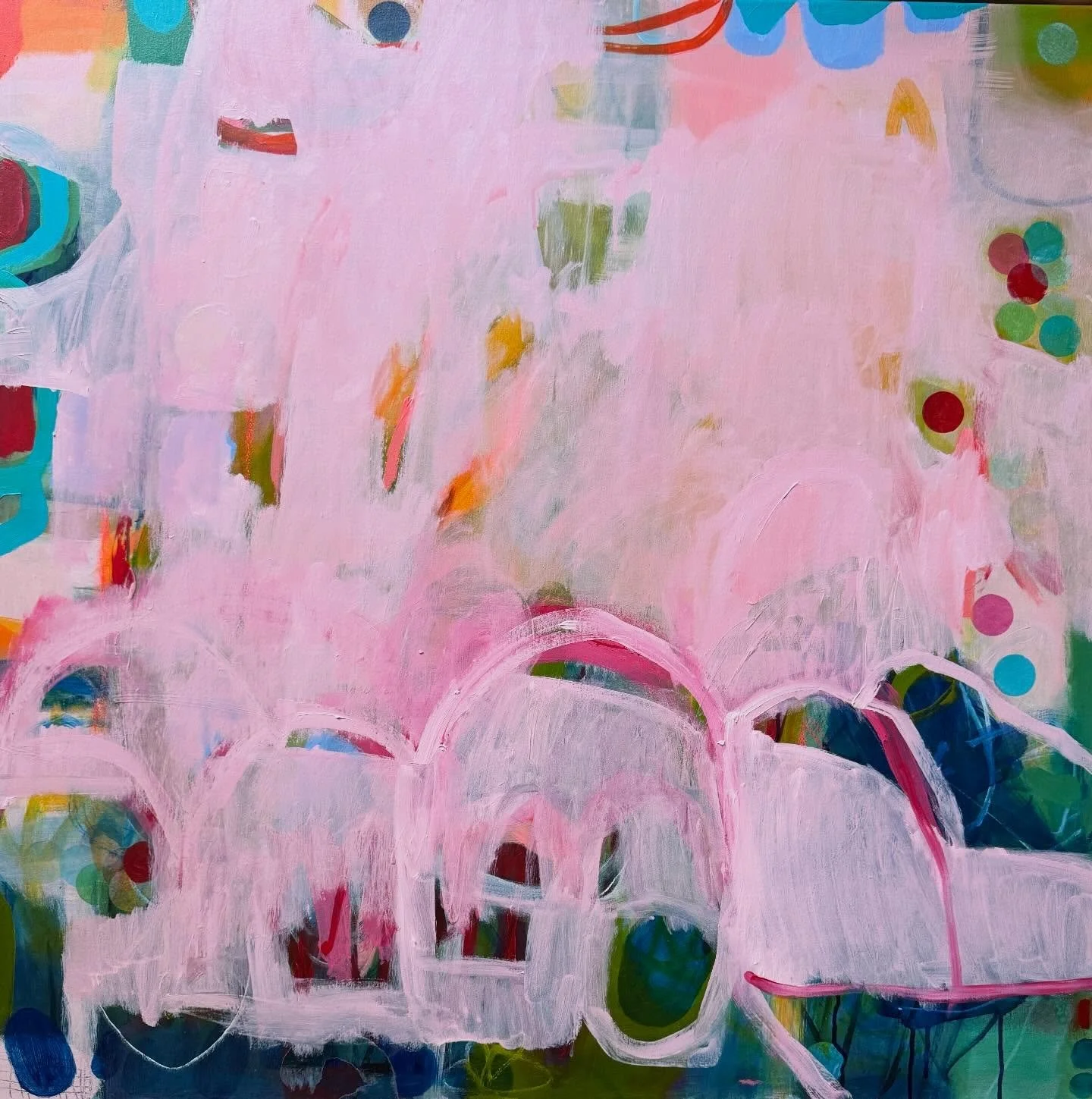 P I N K 
.
It&rsquo;s been a tough week this week, life, so I painted yesterday and this is the result.  Lots of pink yesterday representing love, warmth and peace.  I love it, I hope you like it too. I&rsquo;m yet to name this one .. stay tuned for 