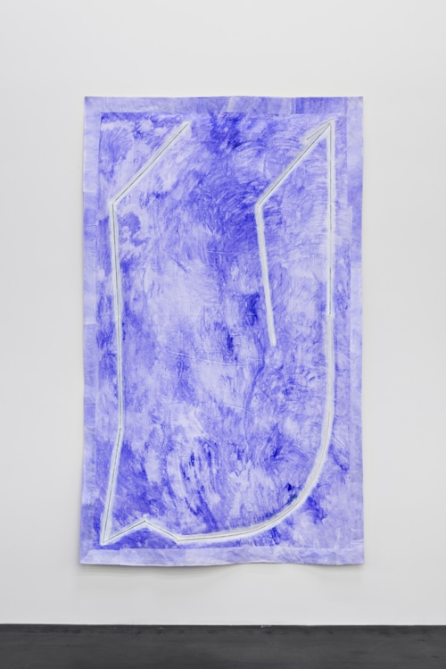 Out Beyond the Made Land , 2016 Acrylic, wood, cotton vellum, muslin 90” x 60”