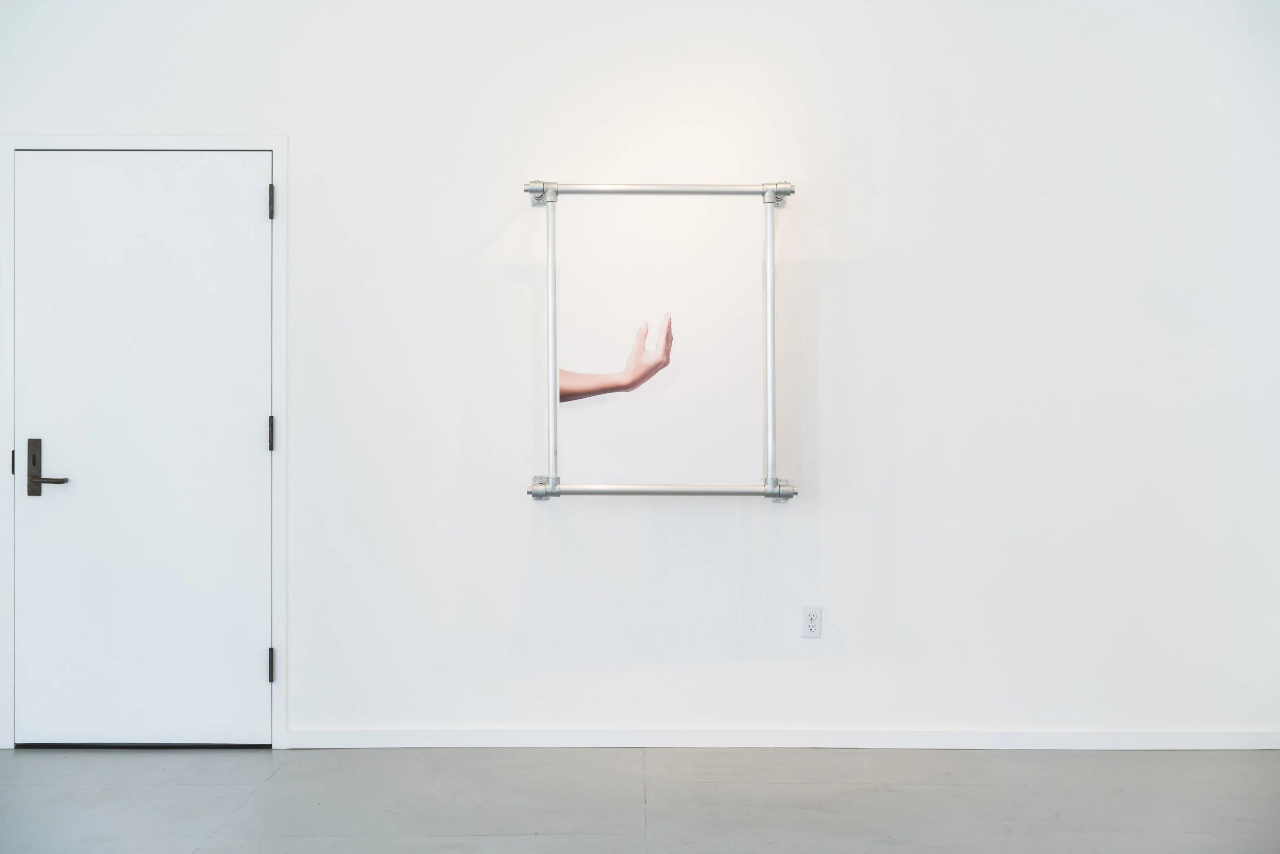 Débora Delmar Hired Hands ( Estēe Lauder, Modern Muse) banner, 2017. Digital print on fabric, steel and aluminum frames. 28 x 40 inches unframed.