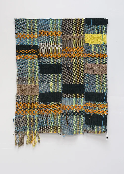 Diedrick Brackens, wading still, 2017. Woven cotton and nylon yarn, 40 x 29 1/2 inches.