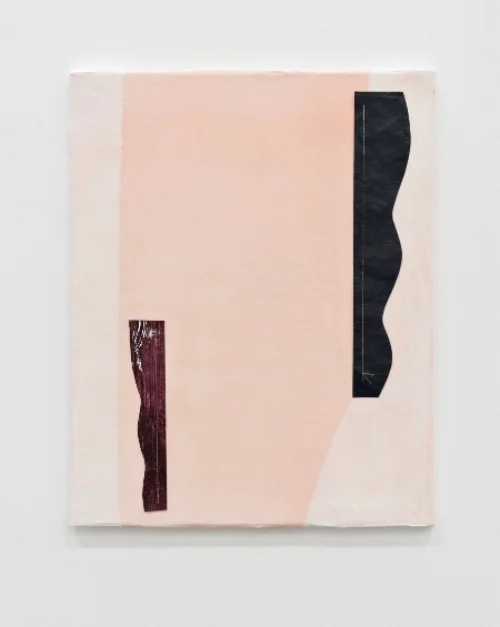 Untitled, 2017. 20 x 16 " Acrylic, cotton vellum, nylon, and thread on canvas