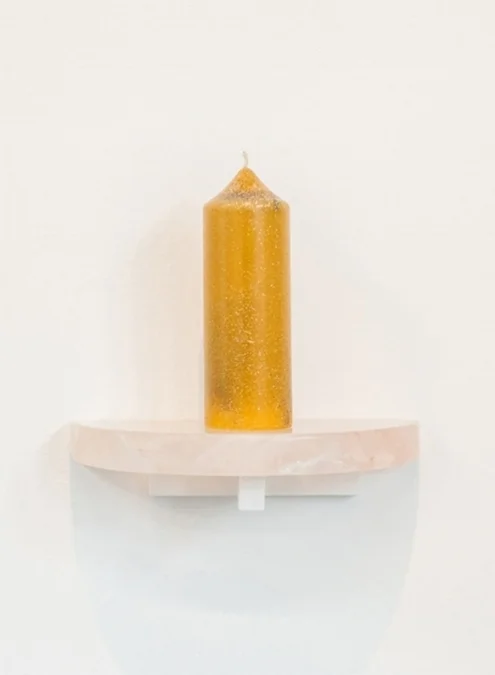 Encrypted phantom, 2017. beeswax, drone dust 6" tall x 2" diameter
