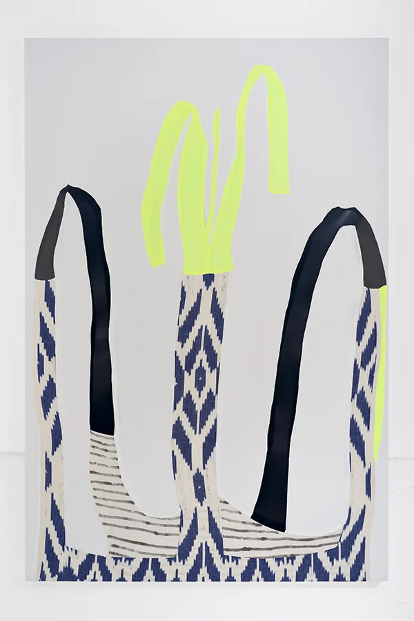 Stacey Beach Form 35, 2018 Sewn fabric stretched on board, fabric marker. 72” x 48”