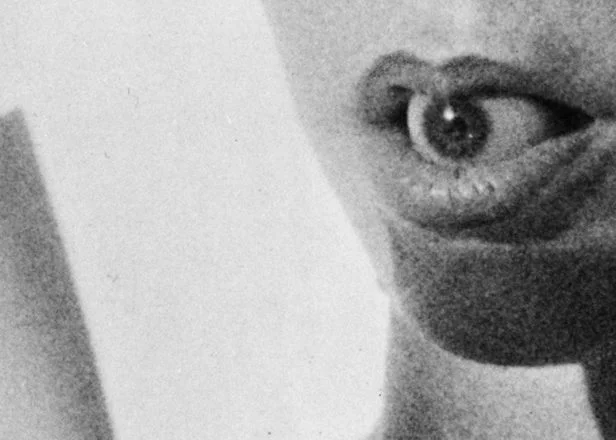 Close-up from the original cover image for Eye Chant , a meditation on the body's mitigation through technology.