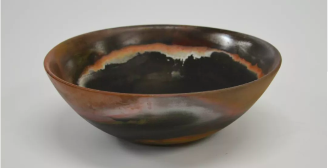 Maggie Connolly, "Etching"; medium temperature unglazed; 10 x 28cm (2017) 