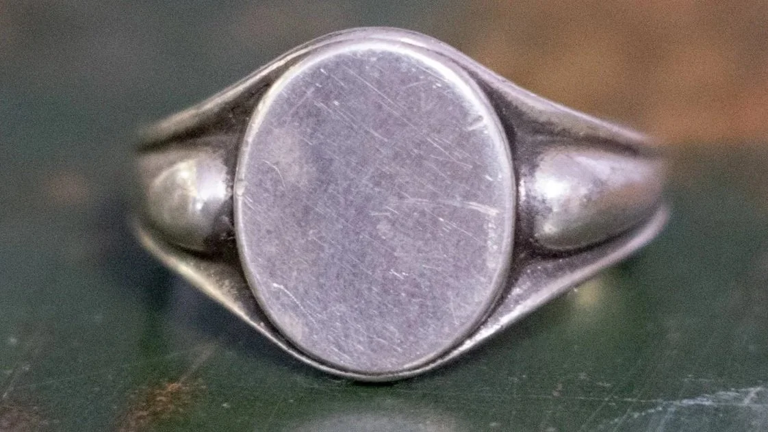 1940s Art Deco Blank Signet Ring Size-11