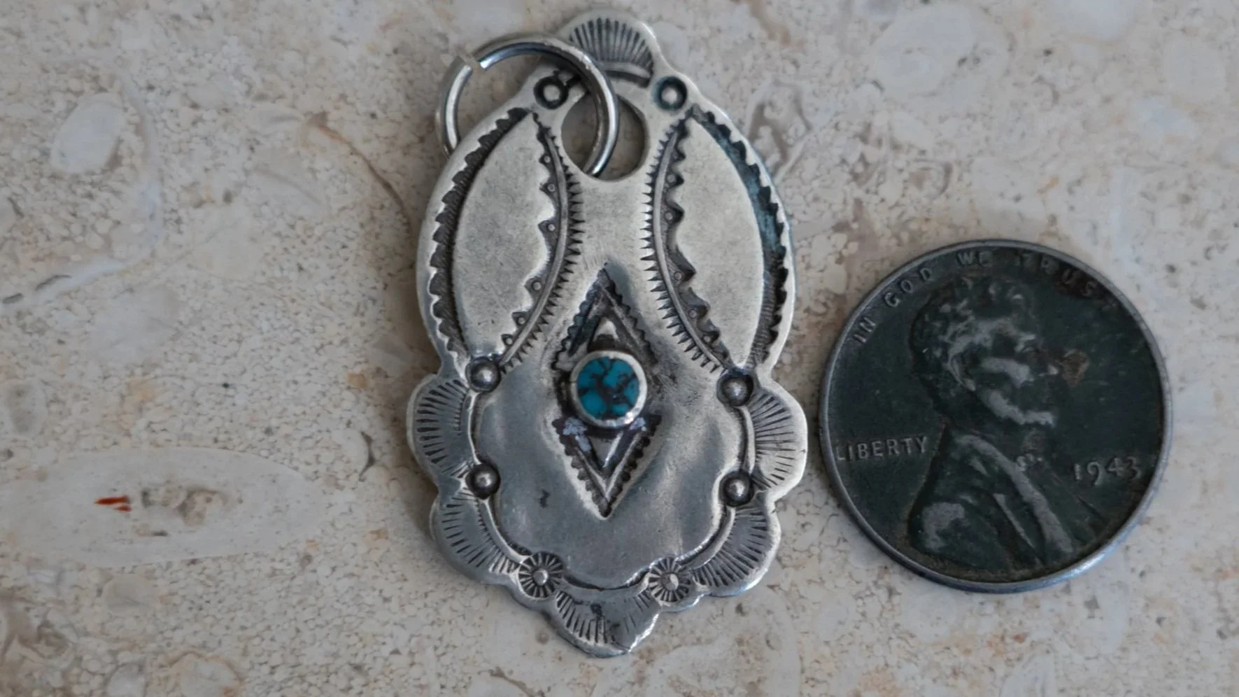 Sterling Navajo Pendant / Dog Tag