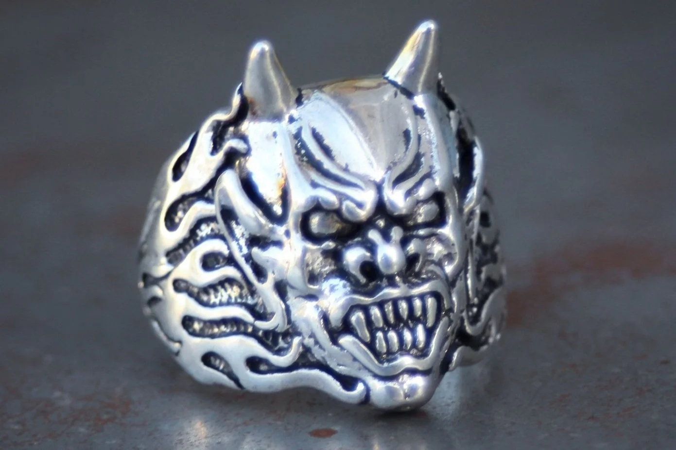 1997 Flaming Devil G&S Biker Ring Size-9