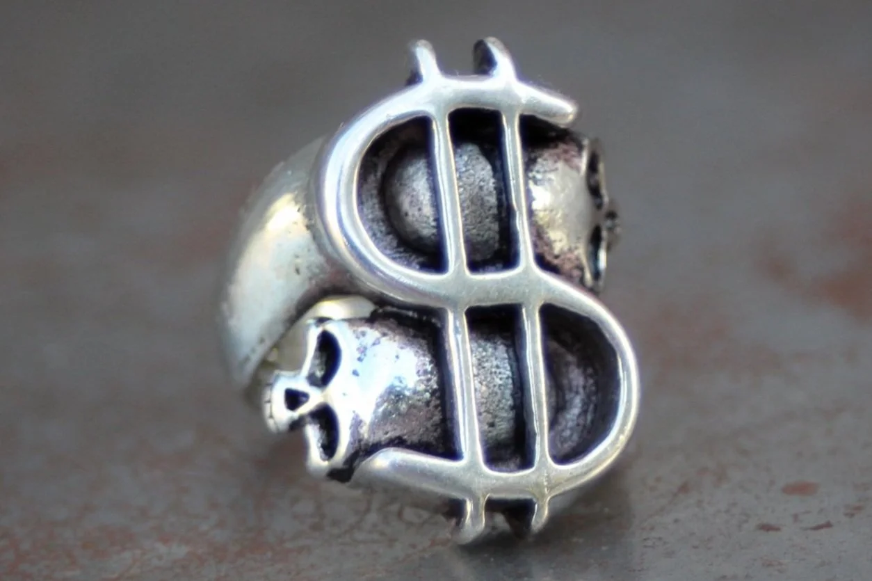 Money & Death 1990s Biker Ring Size-6