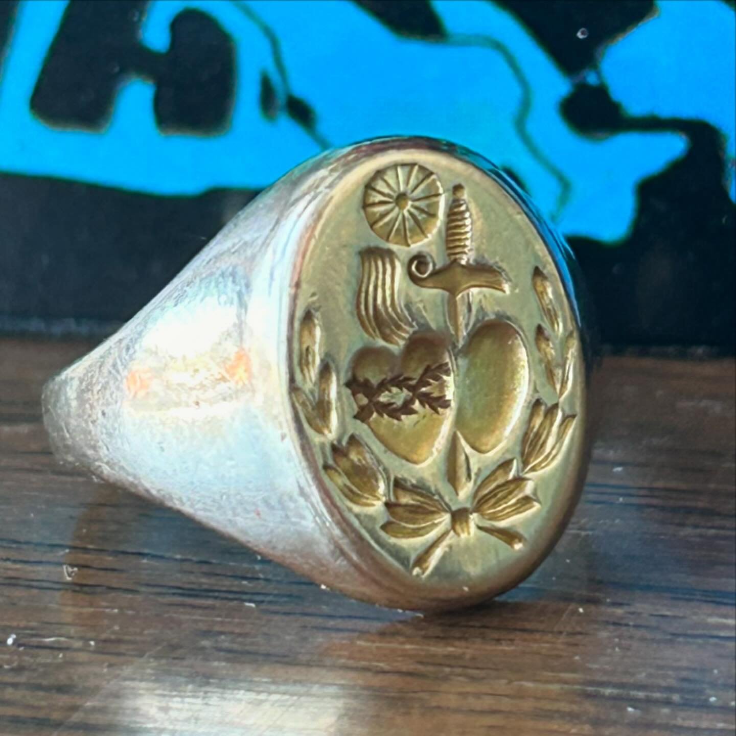 Was very surprised to find one of these mid century solid gold sacred heart rings again! Ring is sold but check out this vintage double side Guadalupe and Jesus solid 14k gold necklace I have available, 20&rdquo; in length.

DM for inquires 
Thanks f