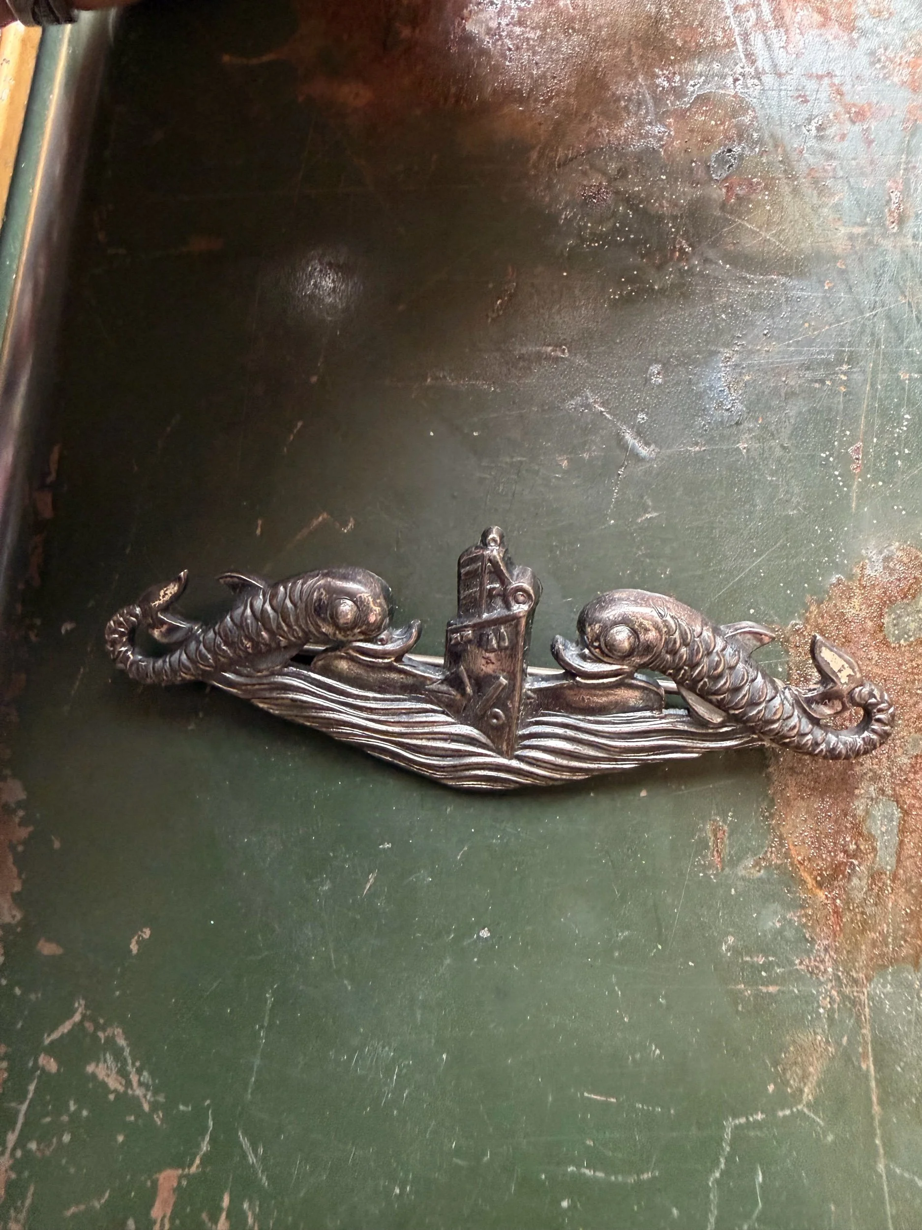 WWII Era Sterling Submarine Navy Pin