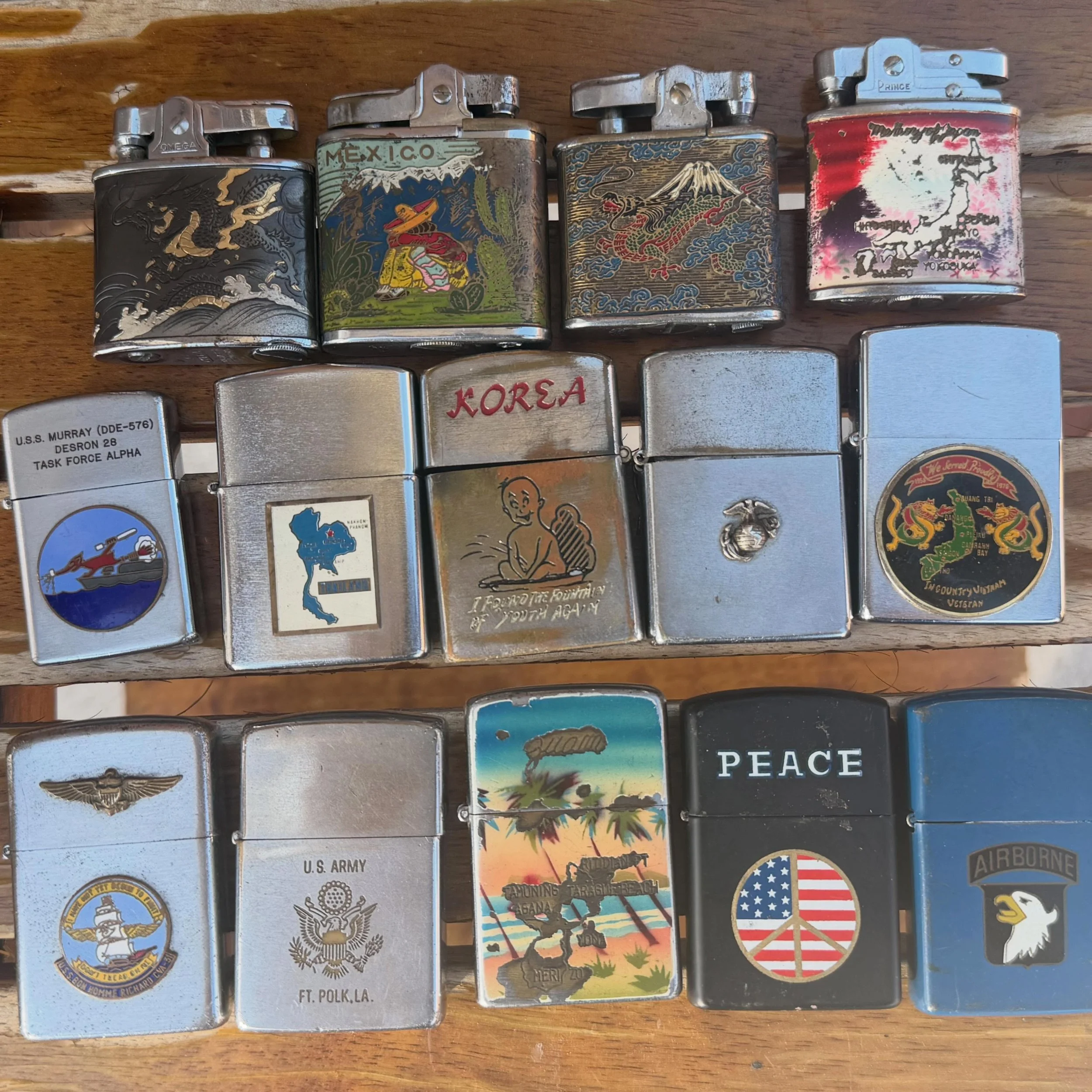 Small collection of military and in country souvenir lighters 1930s-1970s

Thanks for L👀King!