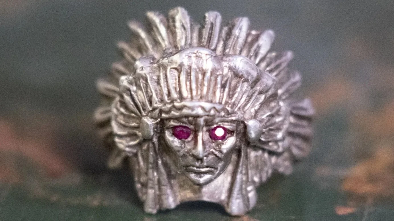 Garnet Eyed Chief Ring Size-12