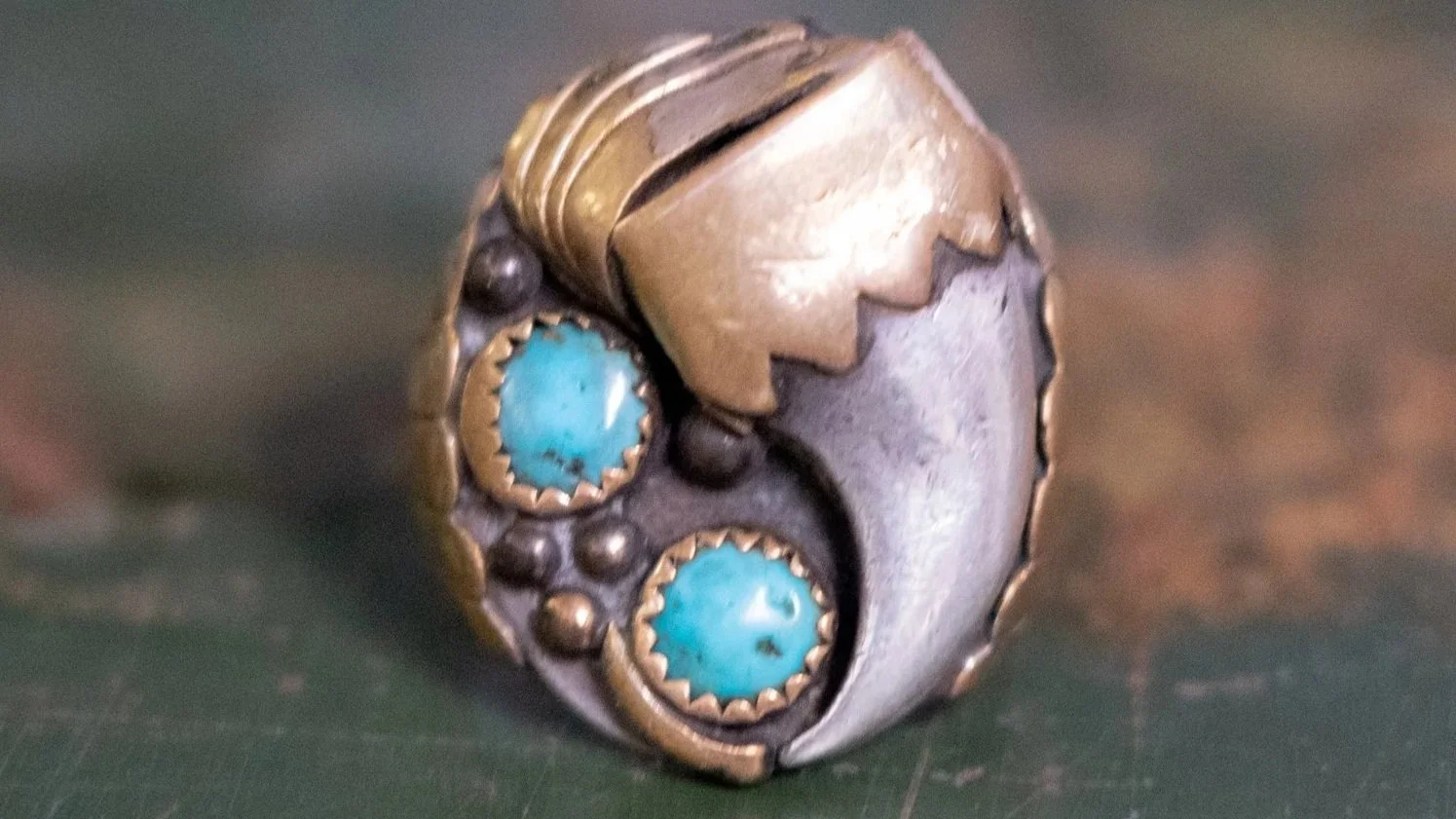 Sterling Bear Claw Southwestern Ring Size-8.5