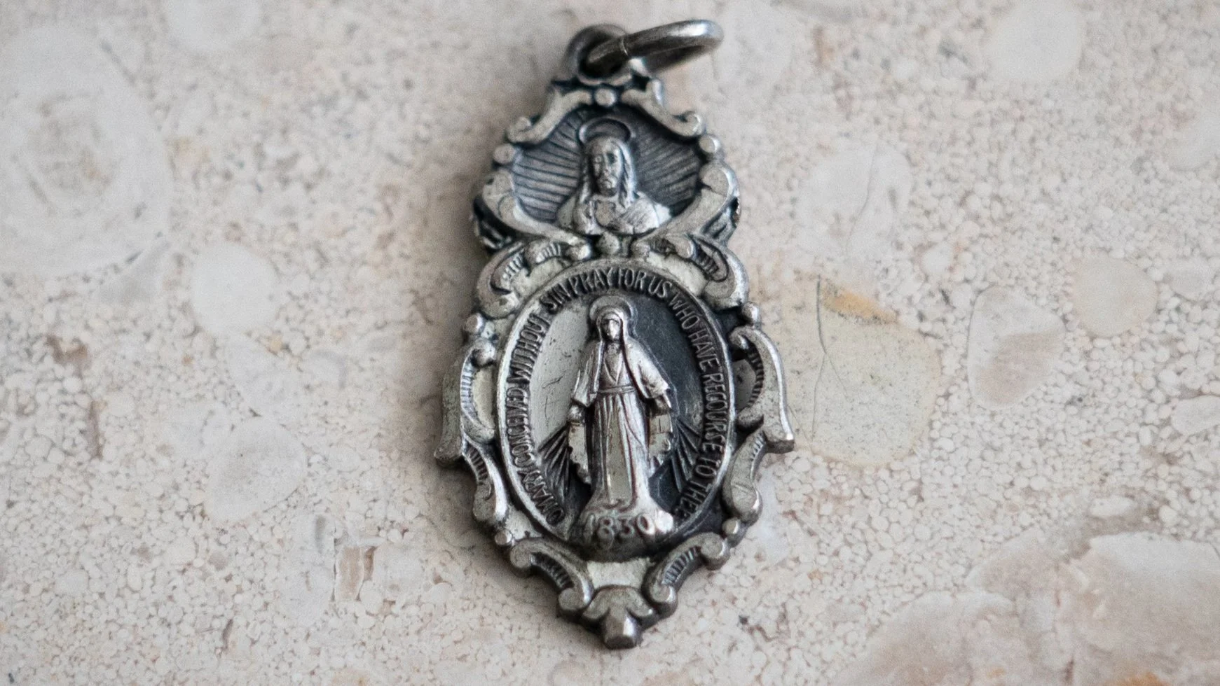 1940s Ornate Sterling Jesus and Mary