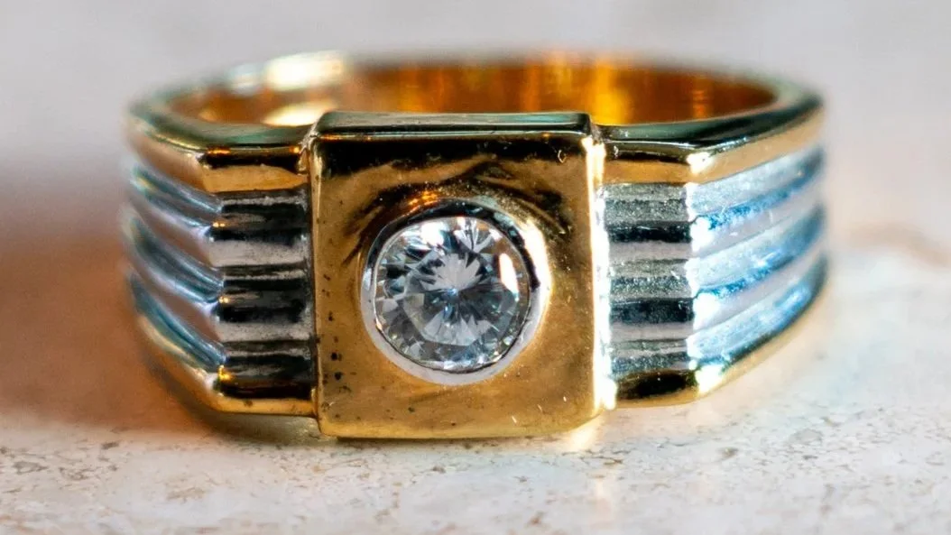 1970s 14k Gold Plated Faux Diamond Ring Size-10