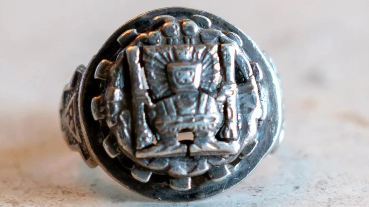 Viracocha 1930s Sterling Peruvian Biker Ring Size-8