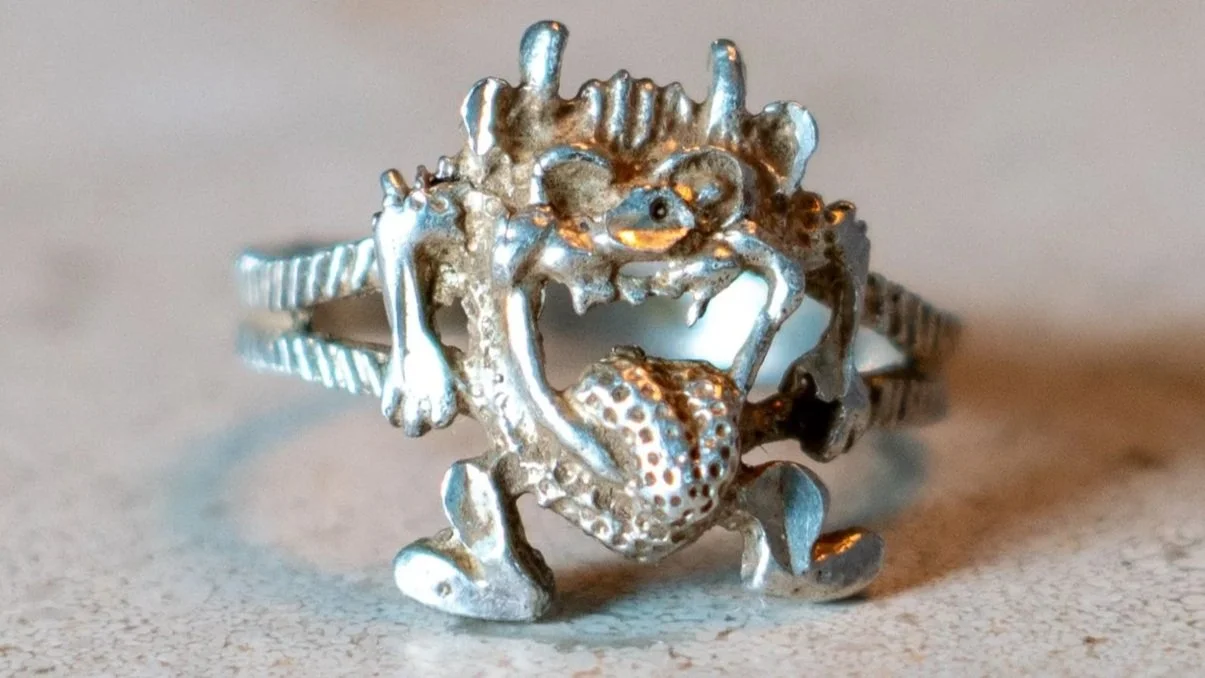 1970s Sterling Taz Ring Size-5