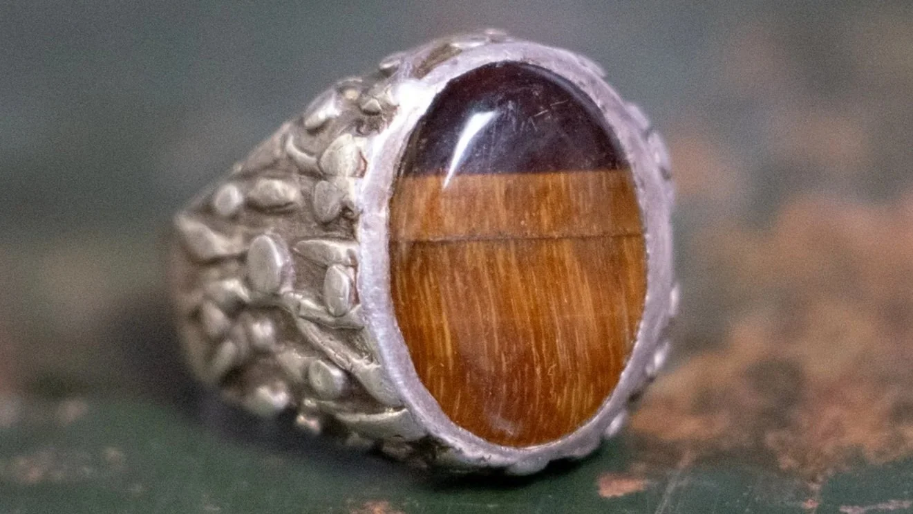 Vintage Tiger's Eye Cabochon Ring Size-9