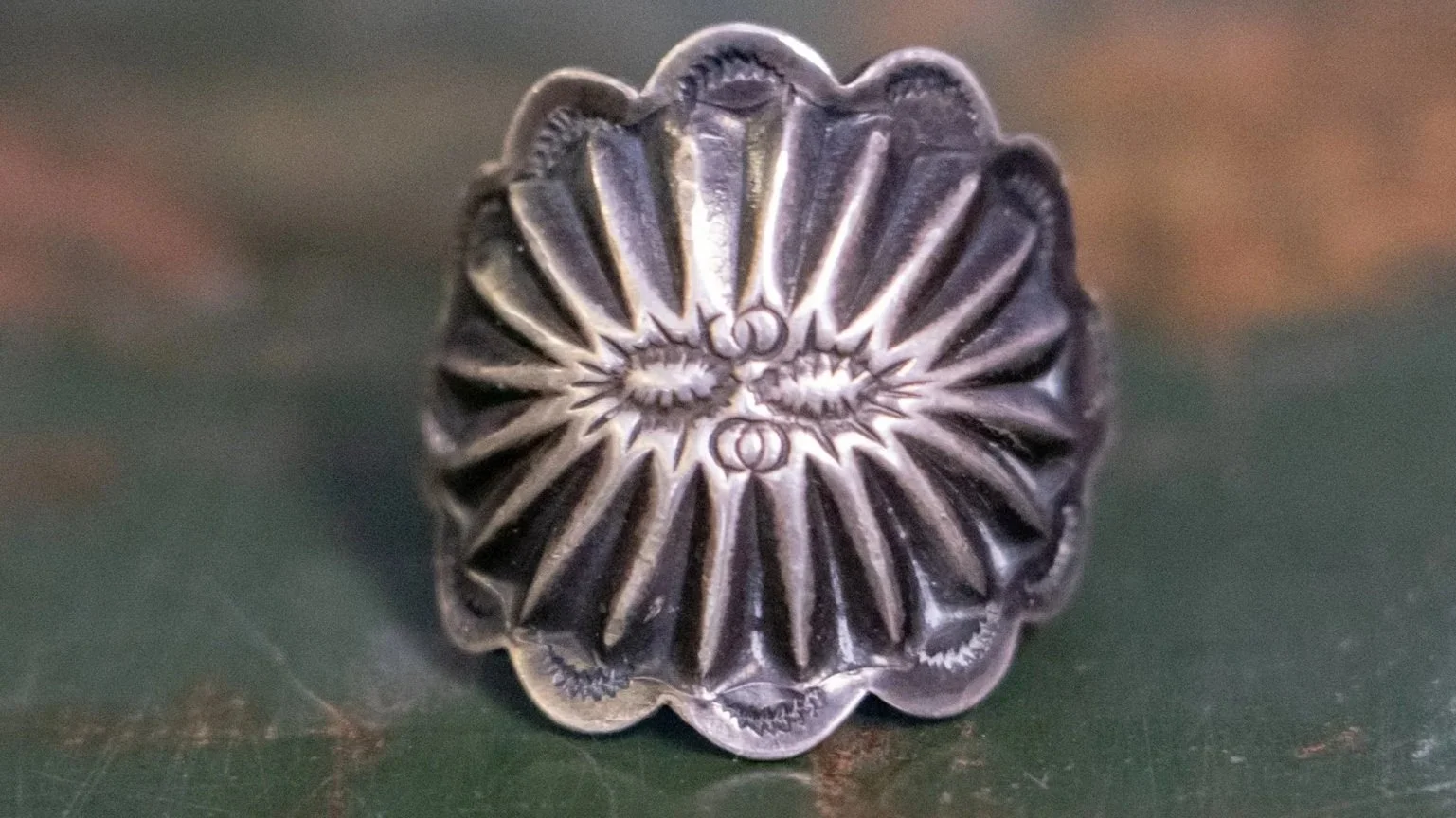 Repurposed 1930s Navajo Concho Ring Size-13