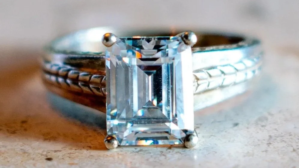 1970s CZ Diamond Victorian Style Ring Size-8