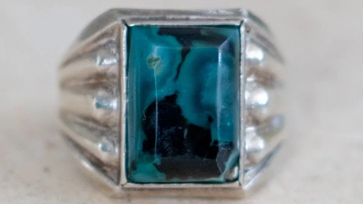 1950s Azurite Art Deco Styled Ring Size-11